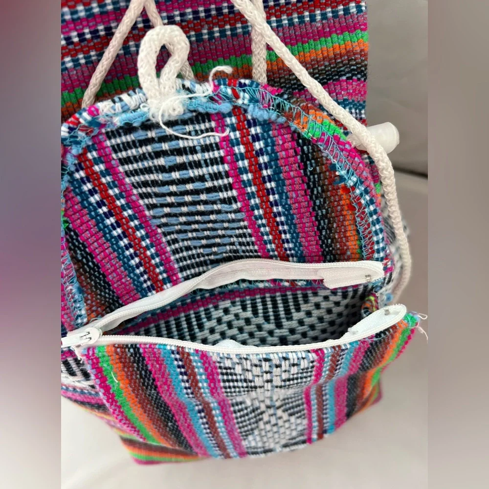 Colorful Striped Large Backpack - Picture 3 of 4